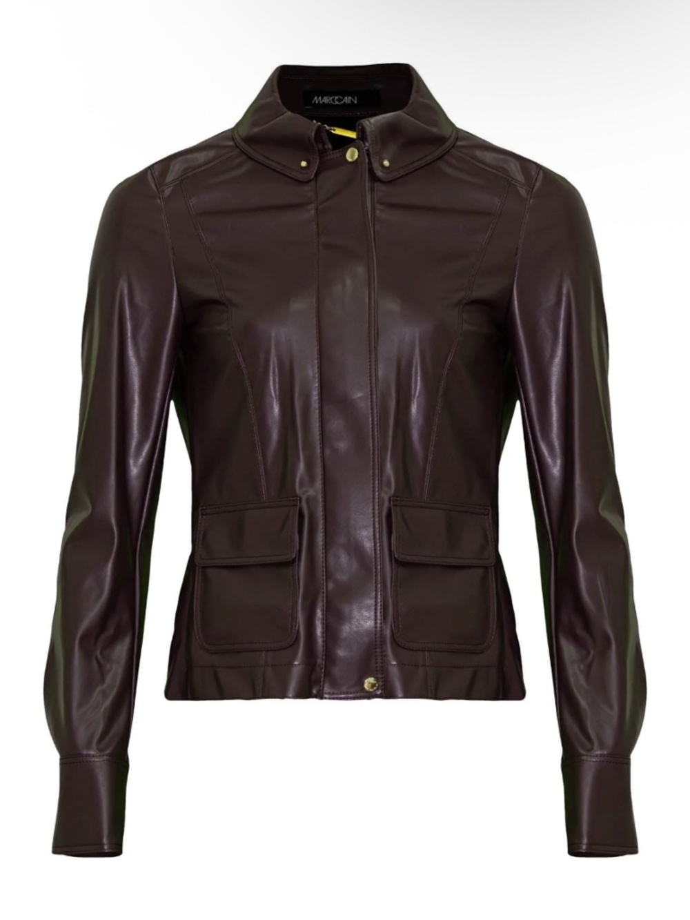 Marc Cain Aubergine Faux Leather Jacket